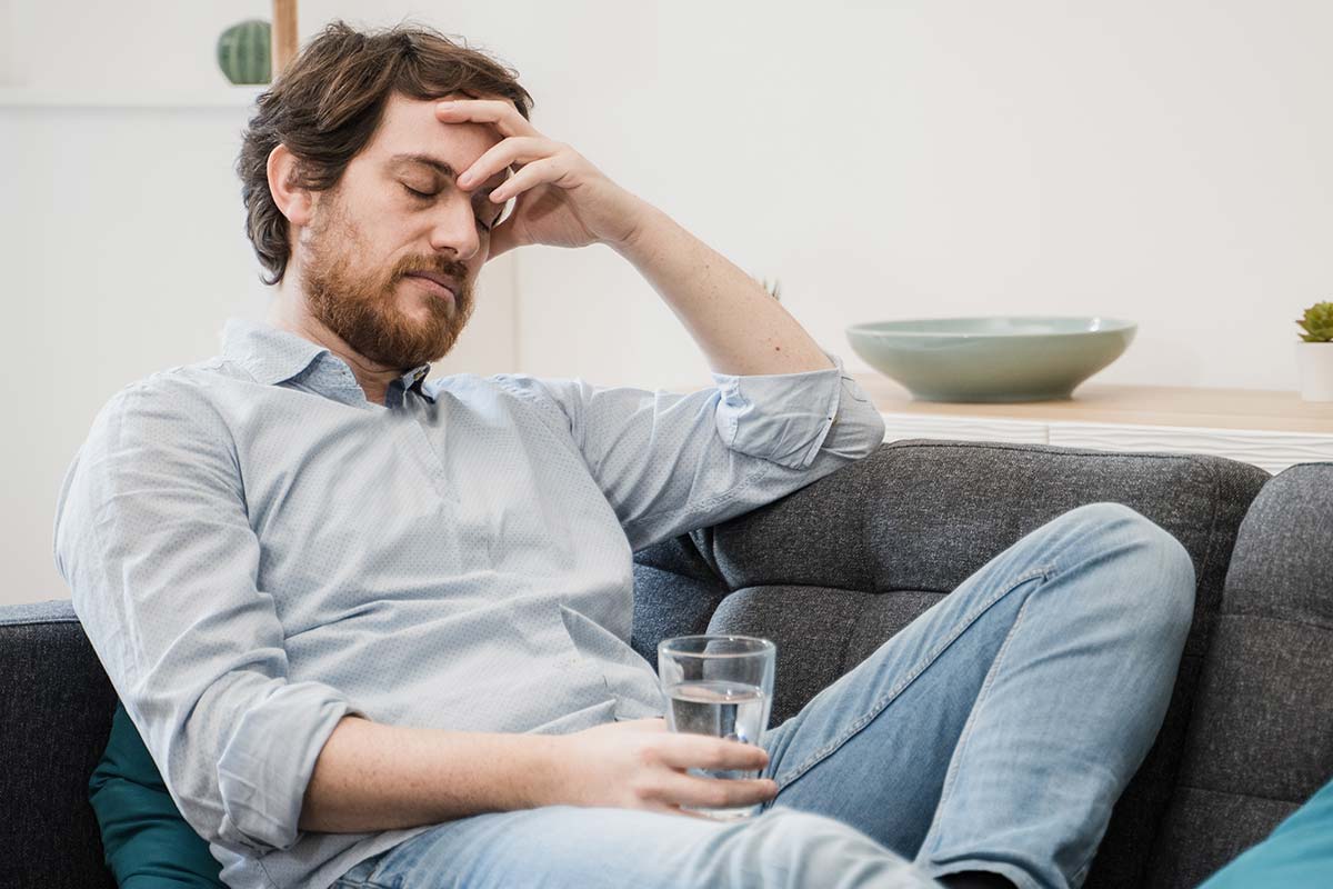 man dealing with chronic pain