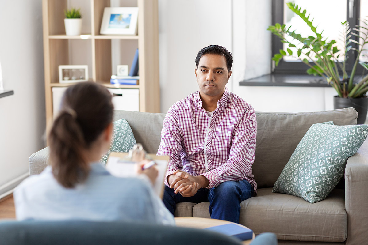 Man Attending Alcohol Addiction Treatment